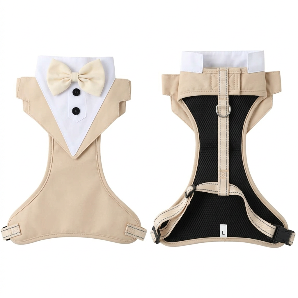 Beige harness front and reverse views