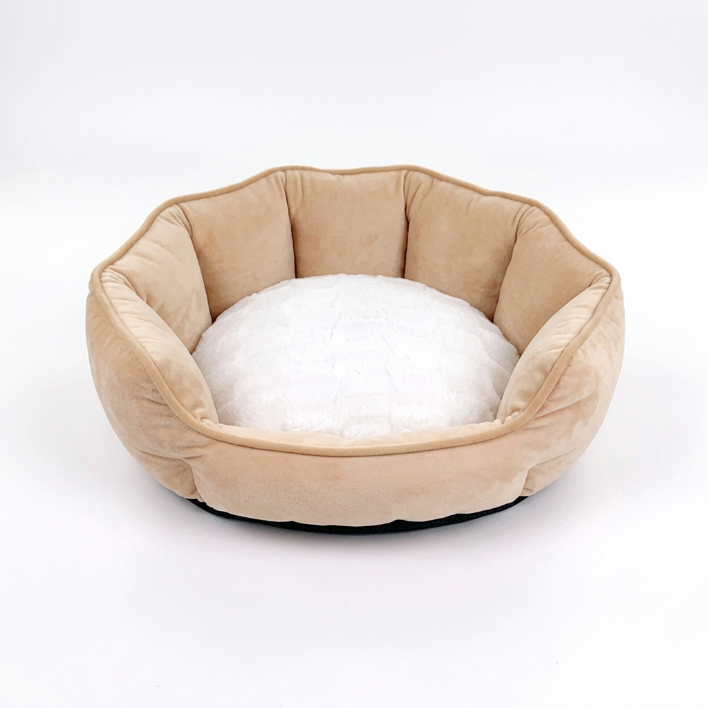 Beige pet bed matching the beige reference shade