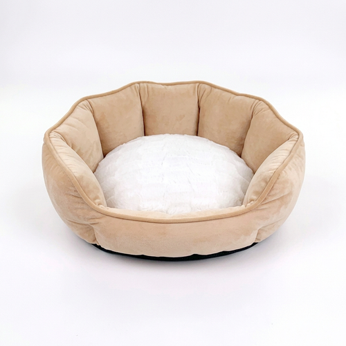 Beige pet bed matching the beige reference shade