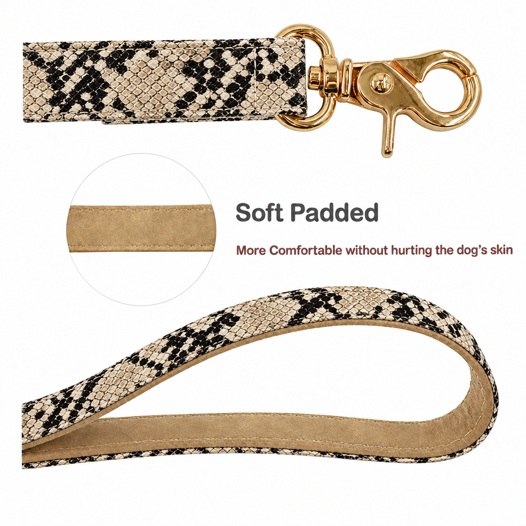Beige snakeskin padded-handle graphic