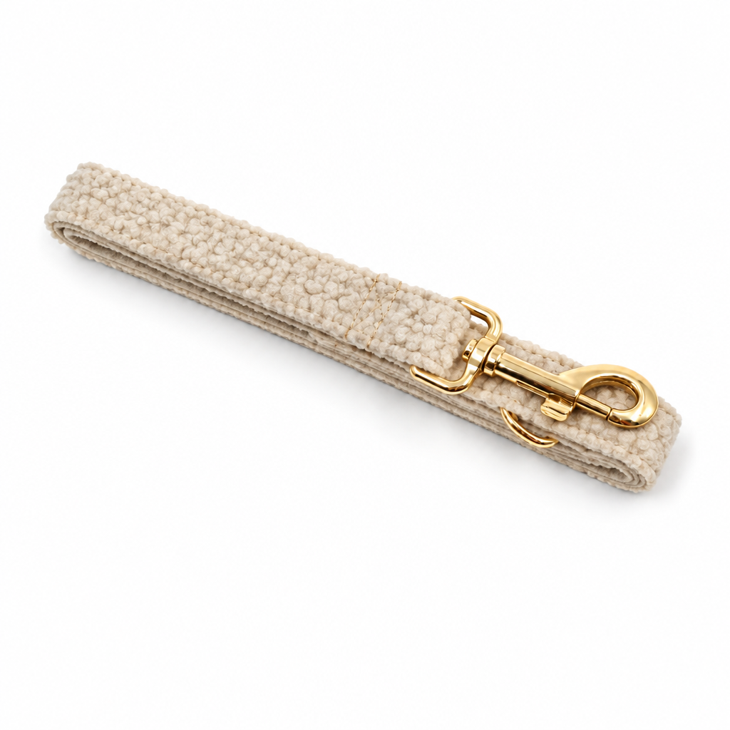 Beige teddy fleece folded leash