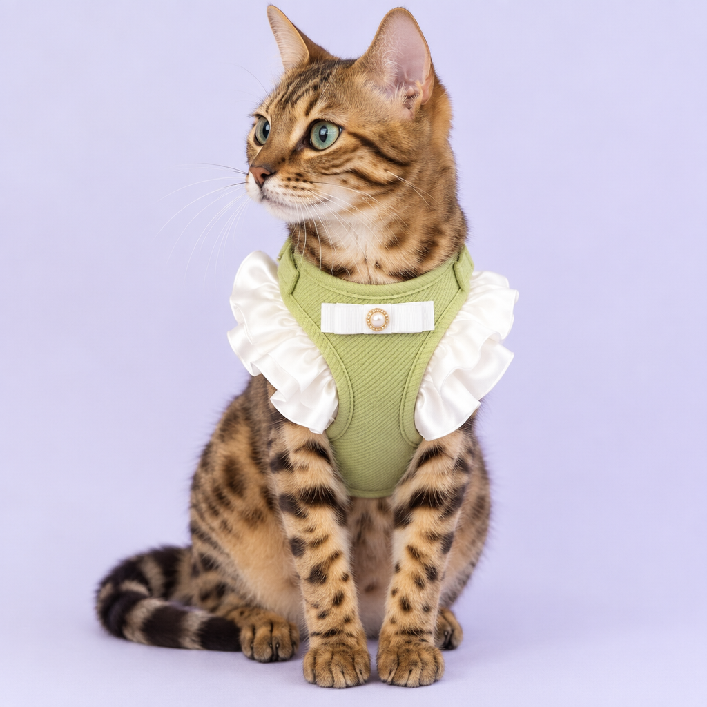 Bengal in sage ruffled harness