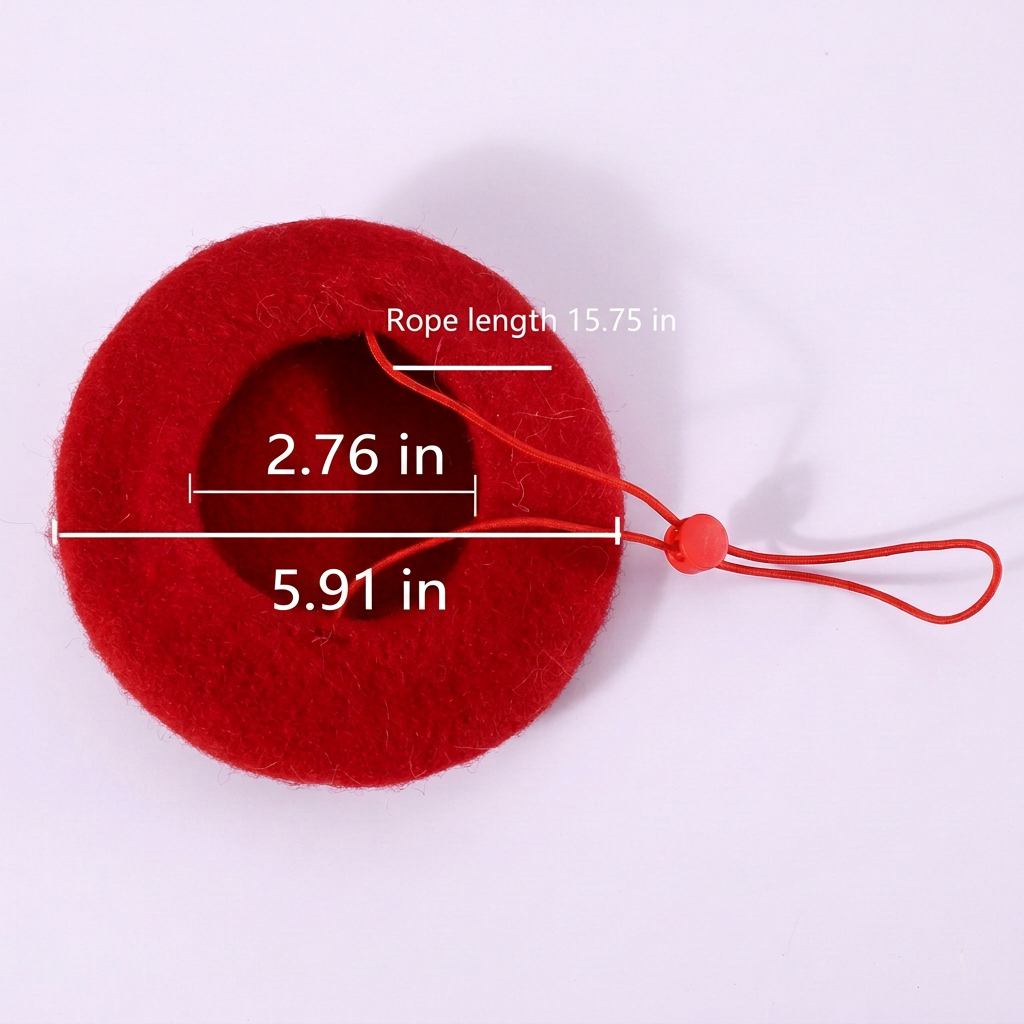 Beret measurements converted to inches on a light lavender background