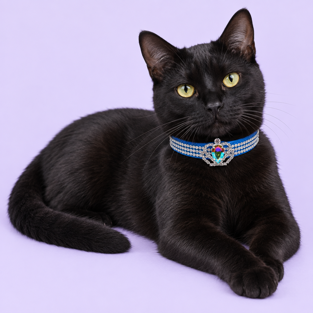 Black Bombay cat reclining