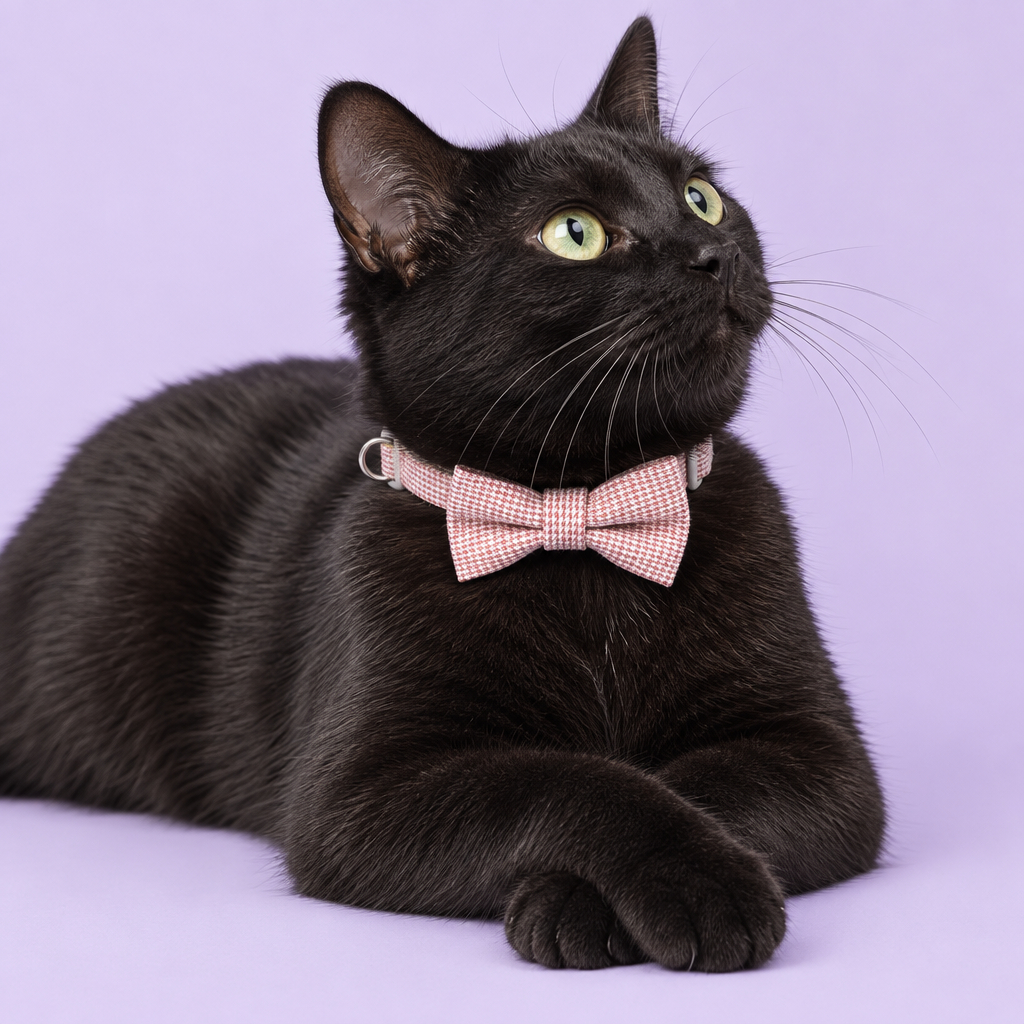Black cat lounging