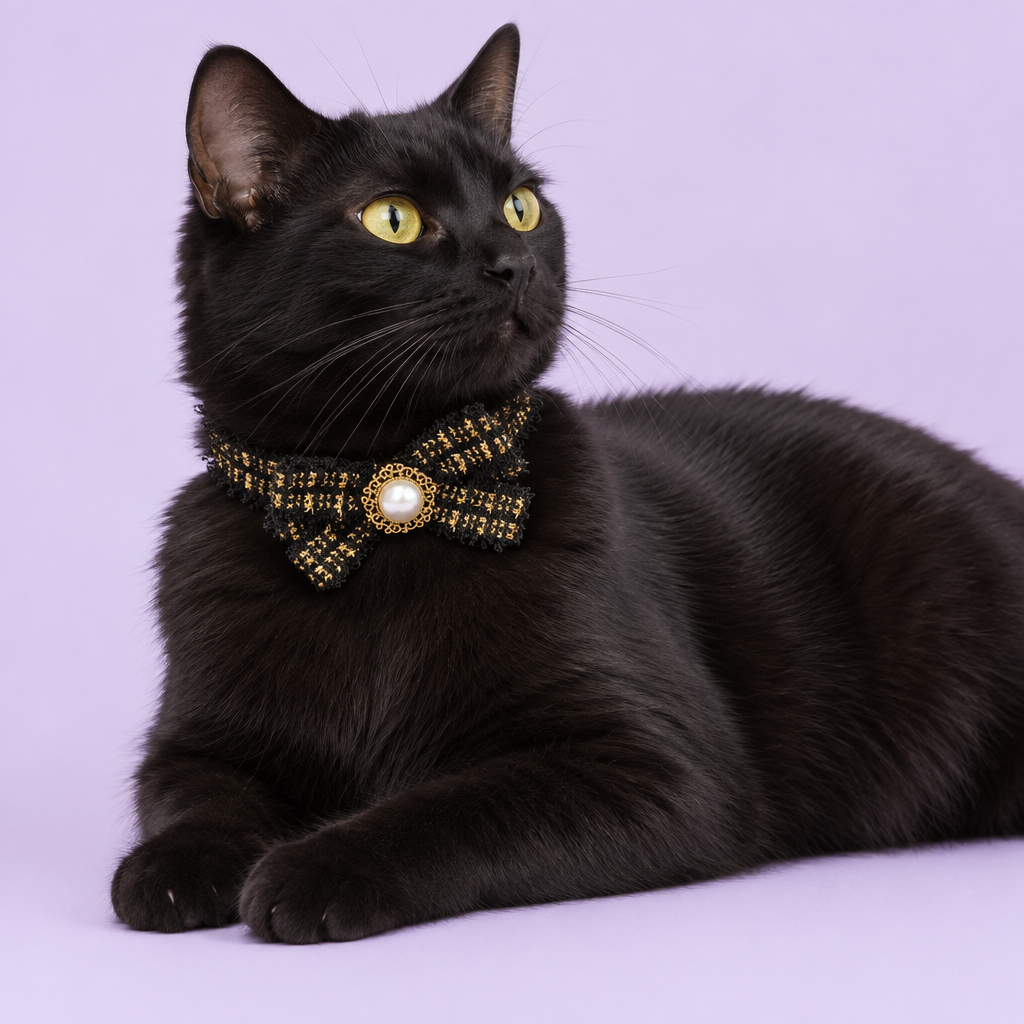 Black cat reclining