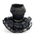Black sparkling pet dress on a white background without the stand