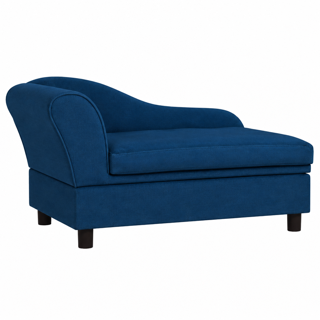 Blue couch adjusted to match the gray couch’s orientation