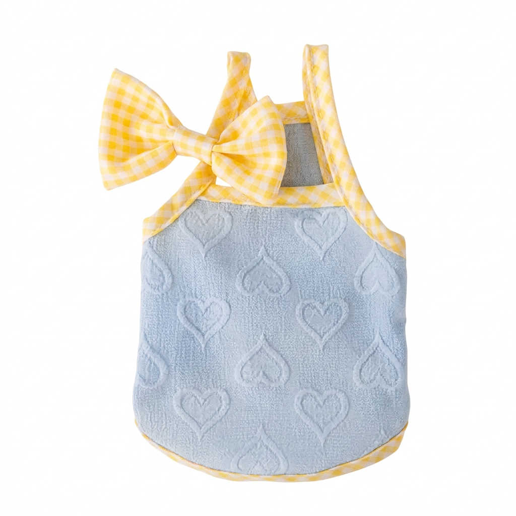 Blue garment on a brighter white background