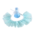 Blue party hat and aqua star-tulle collar on white