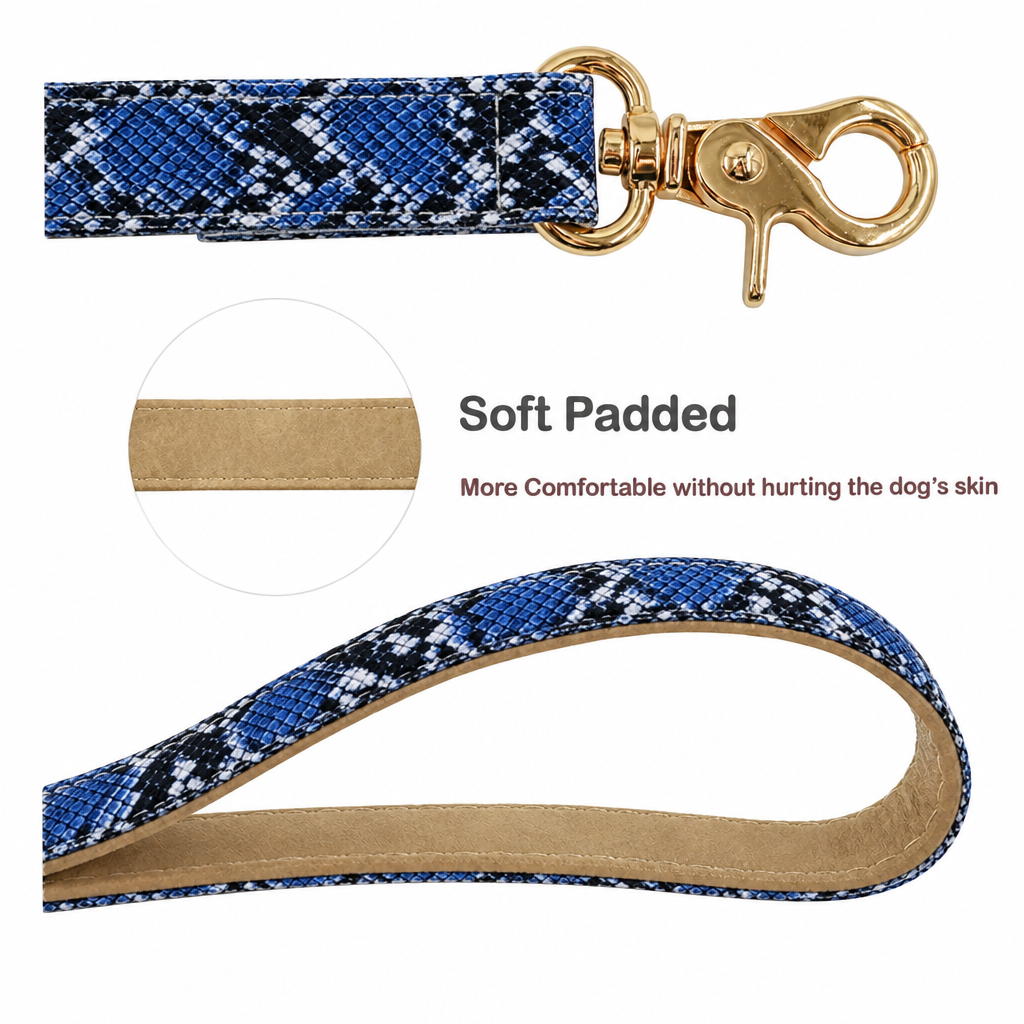 Blue snakeskin padded-handle graphic