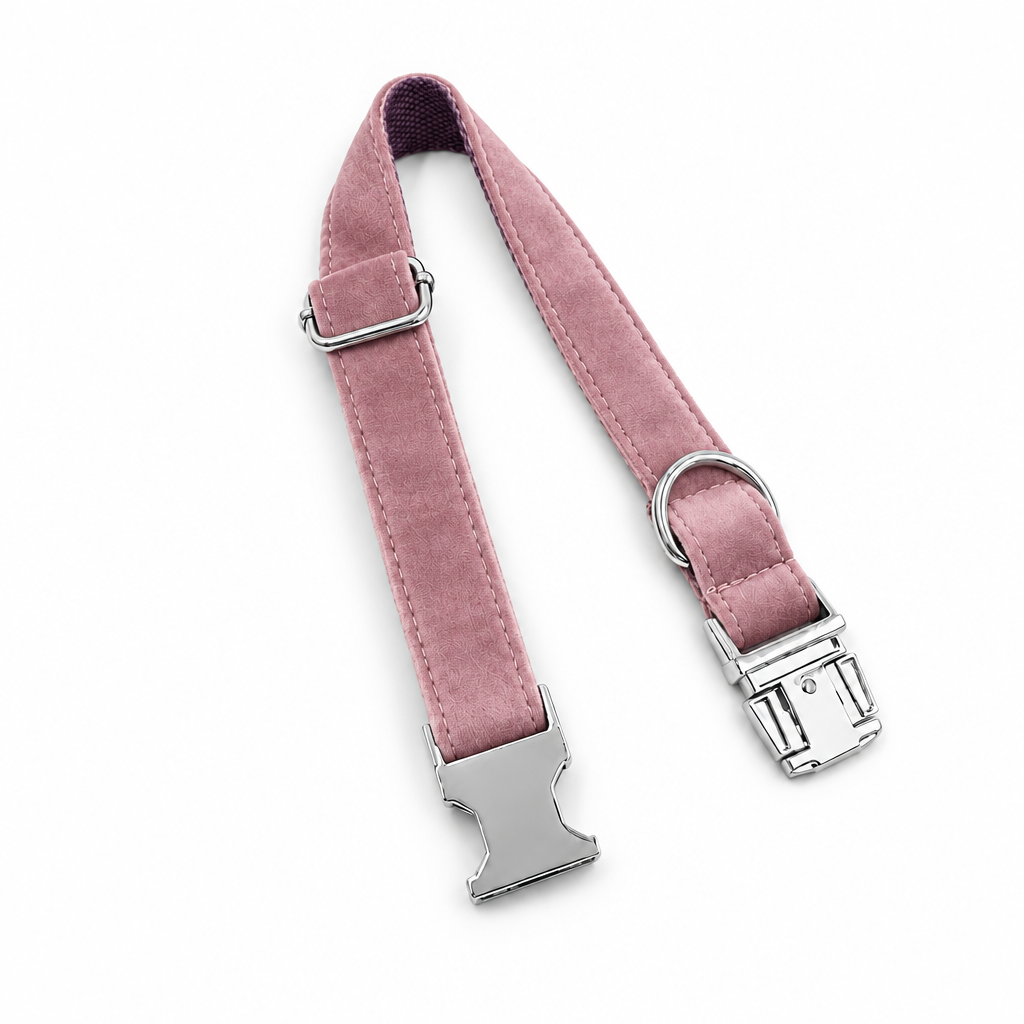 Blush pink velvet open collar