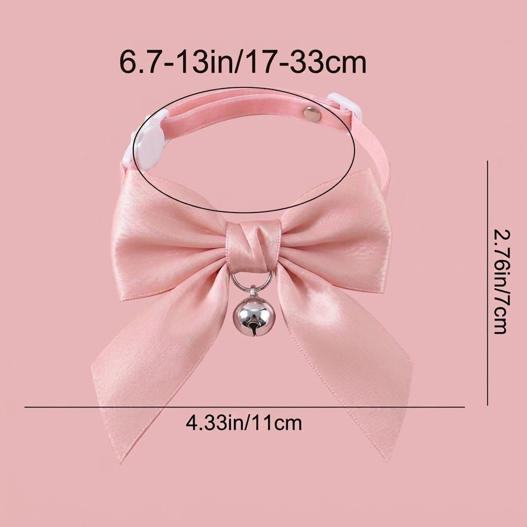 Bow collar measurement image edited to match the pink reference collar
