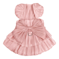 Bow pet dress recolored soft pink on a square white background