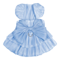 Bow pet dress recolored soft powder blue on white