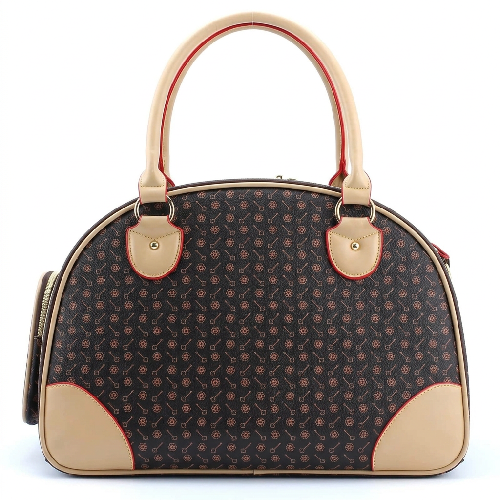 Brown-and-tan carrier back view