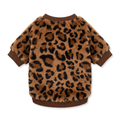 Brown leopard pet sweatshirt straightened and centered on a white background
