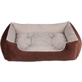 Brown pet bed on a white background, square