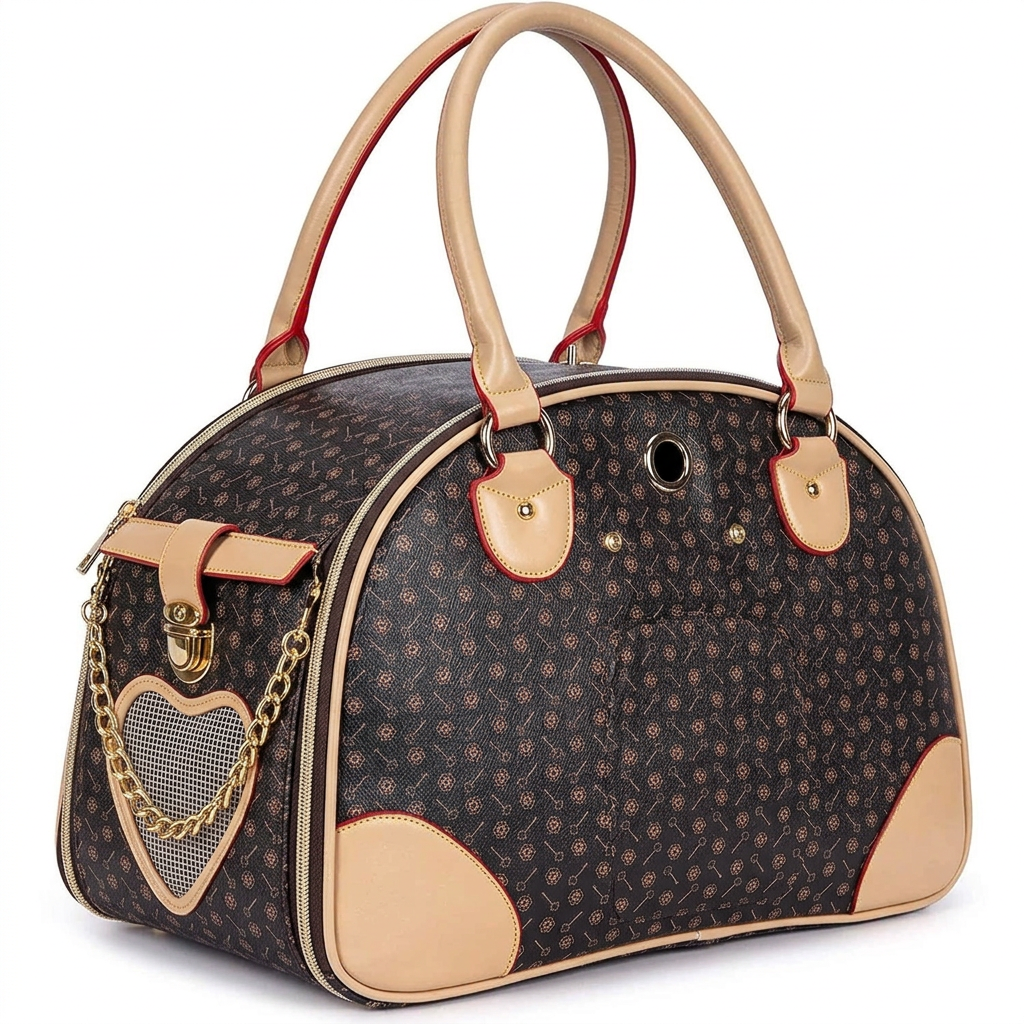 Brown-print carrier, chain-detail angle