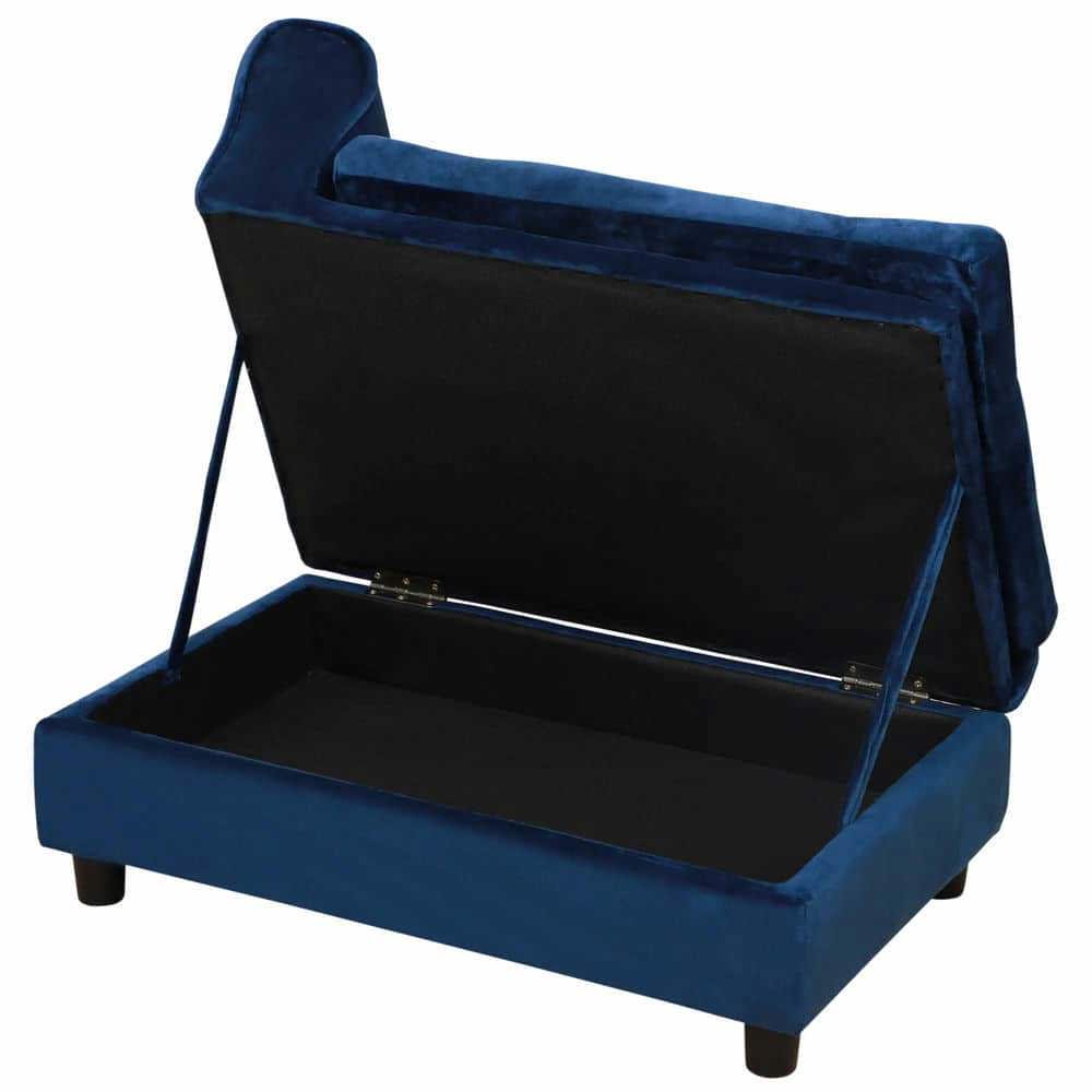 Modern Pet Couch with Hidden Storage – Blue
