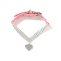 Pink Rhinestone Heart Pendant Dog & Cat Collar