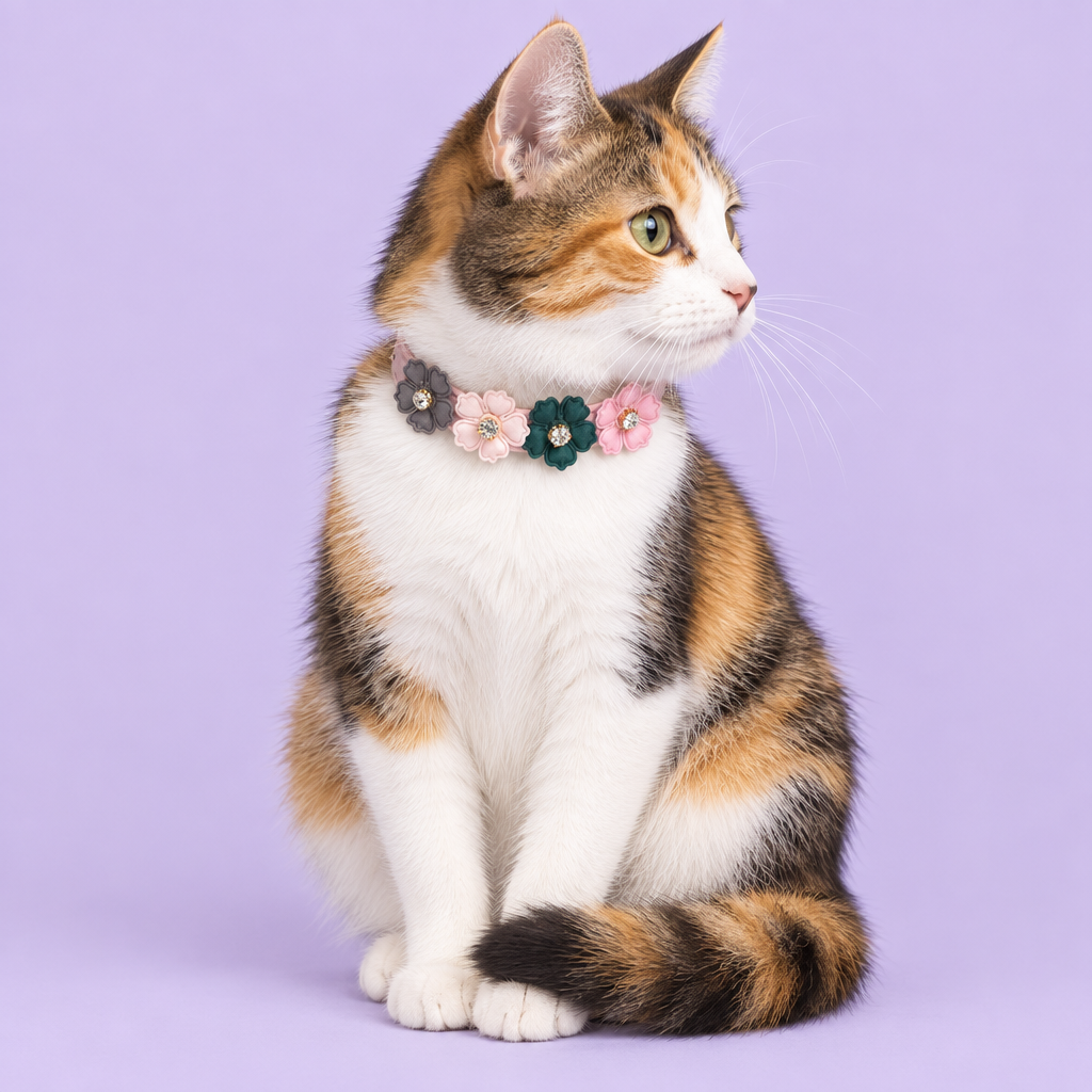 Calico cat looking to the side