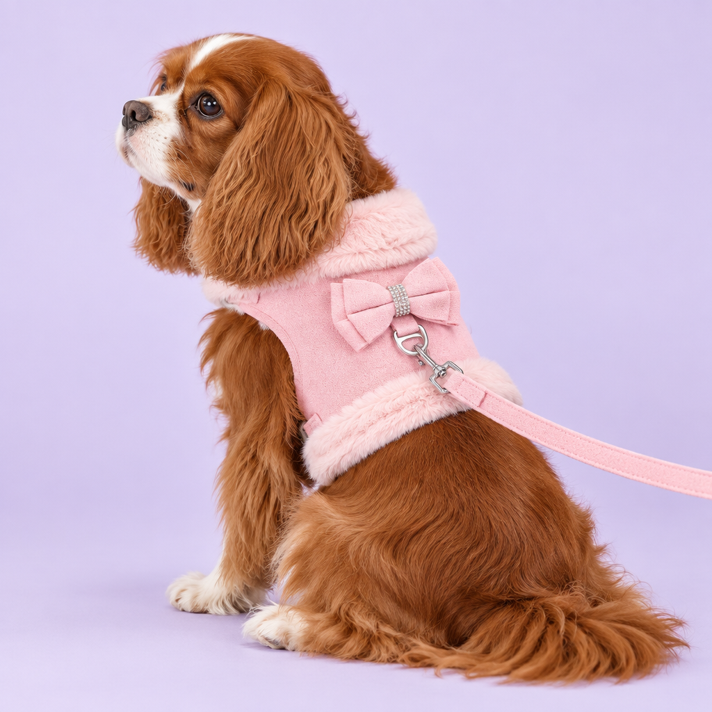Cavalier in pink harness