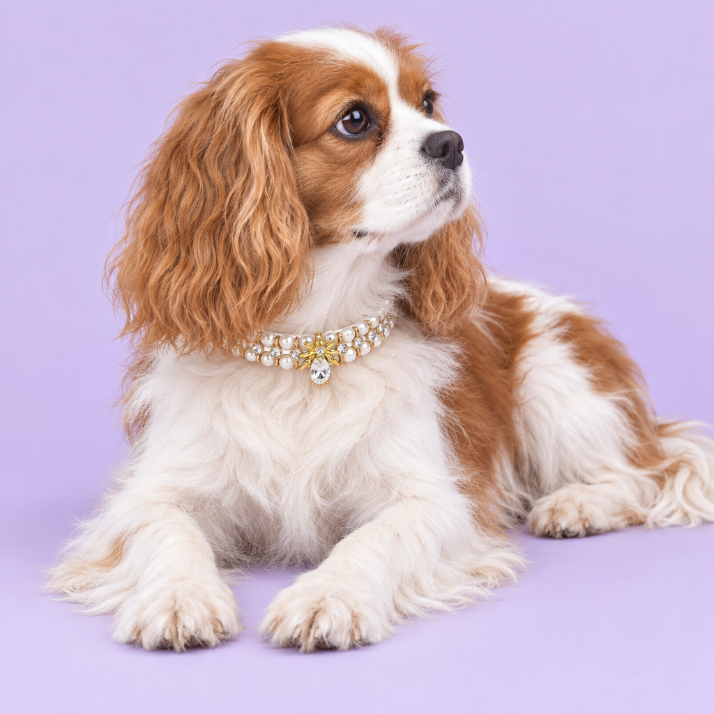 Cavalier spaniel lounging