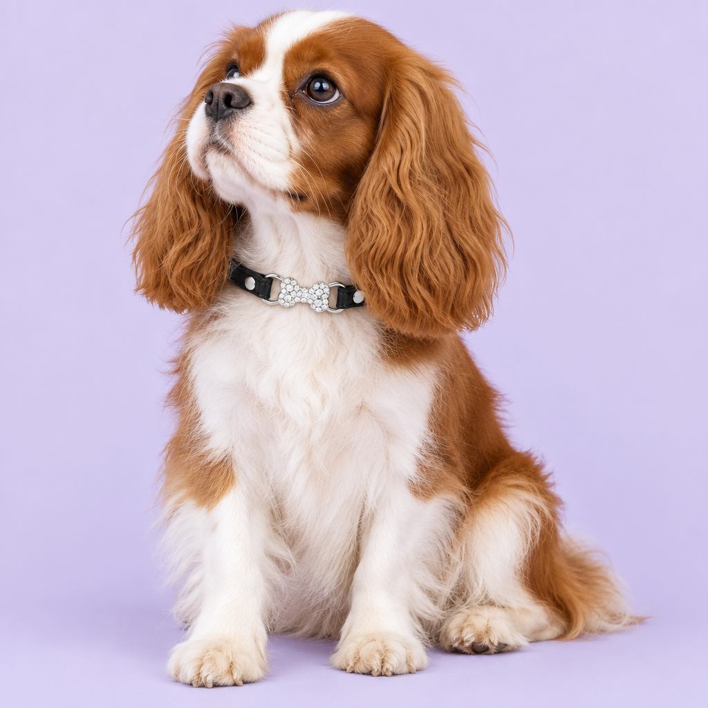 Cavalier with black collar