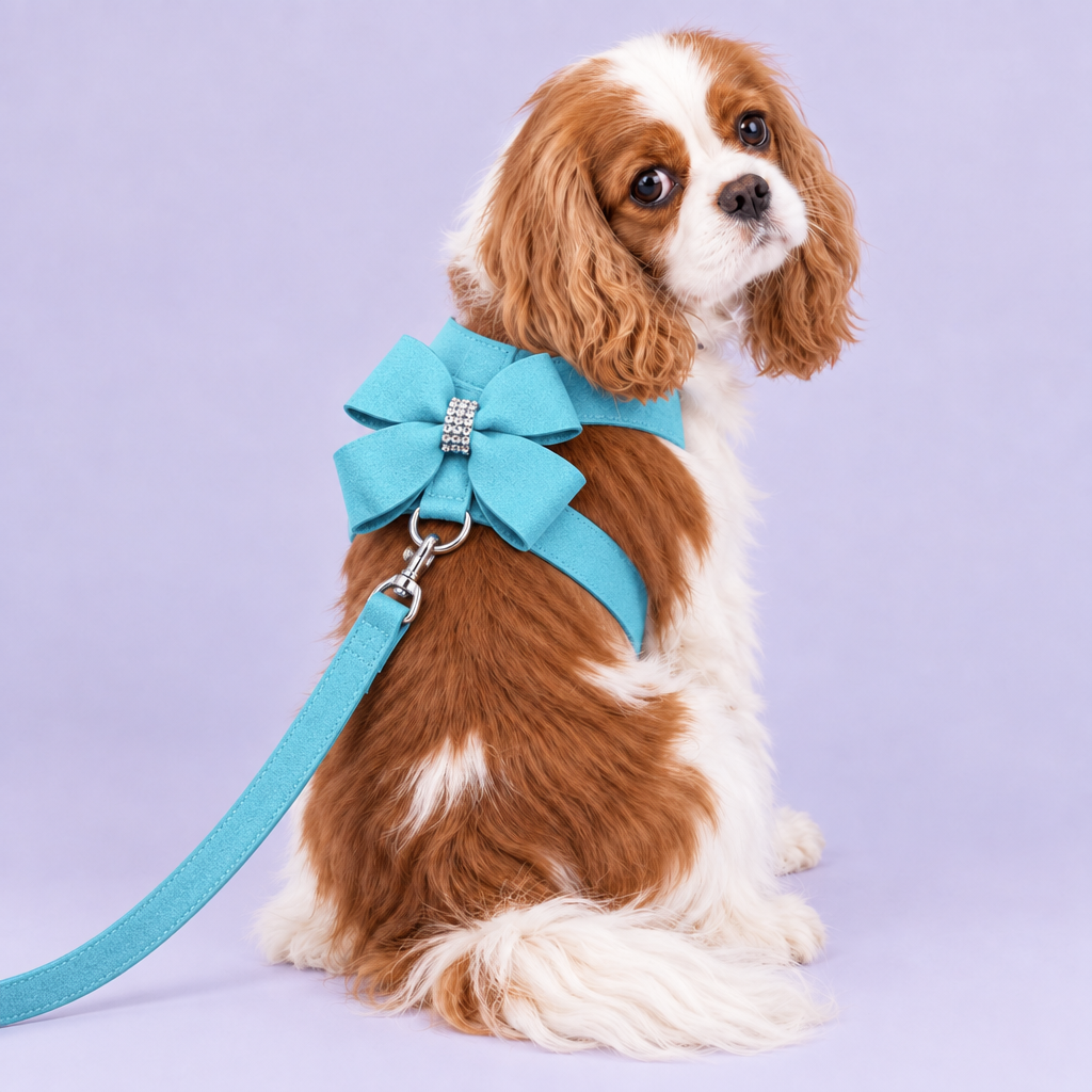 Cavalier with corrected blue harness