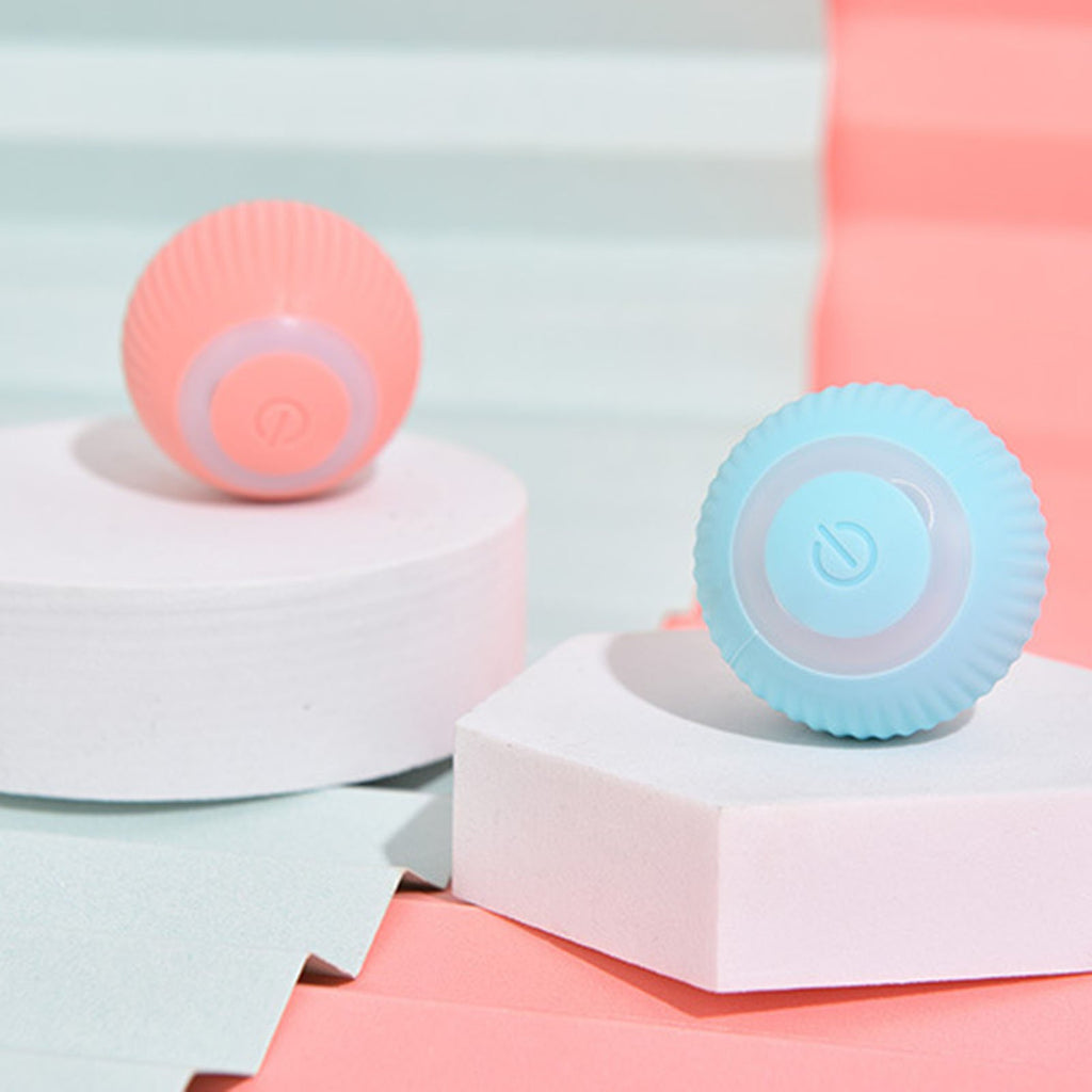 Blue Motion-Activated Rolling Pet Ball Toy