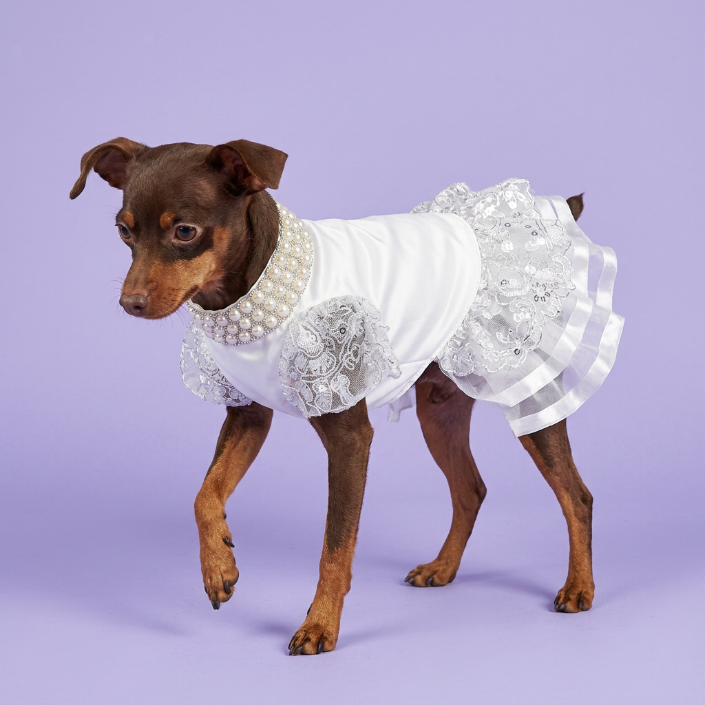 Chocolate-and-tan miniature pinscher gently stepping