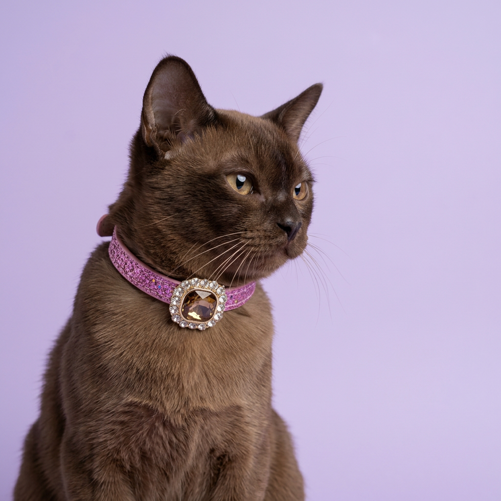 Chocolate Burmese portrait looking off camera