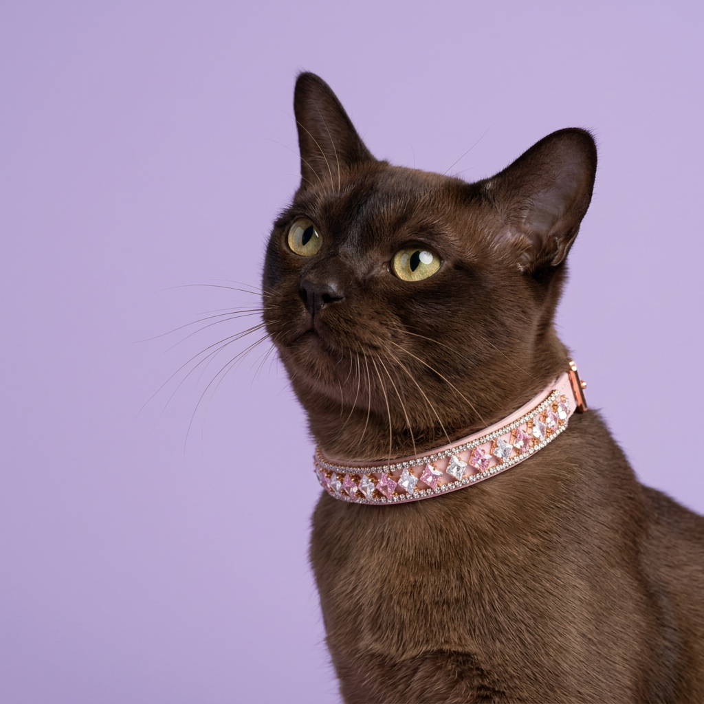 Chocolate Burmese portrait looking upward