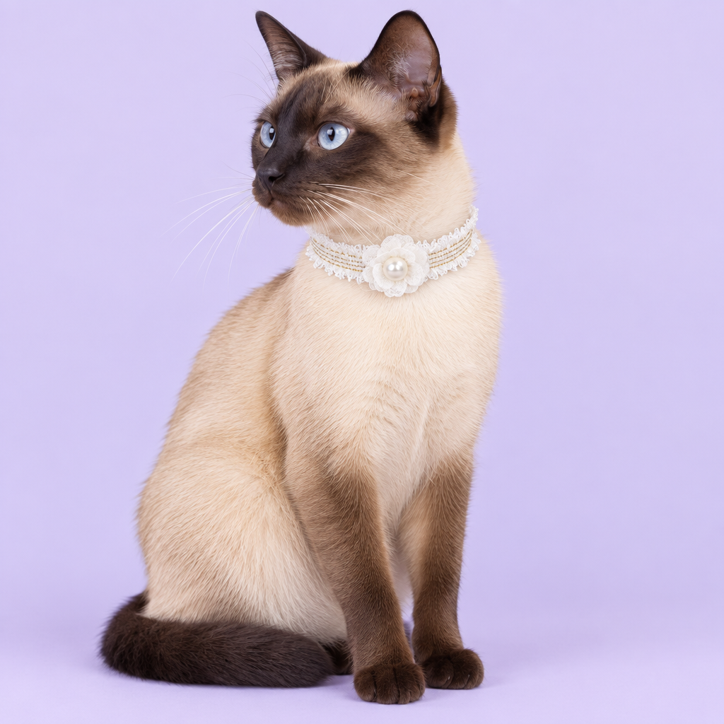 Chocolate-point Siamese sitting