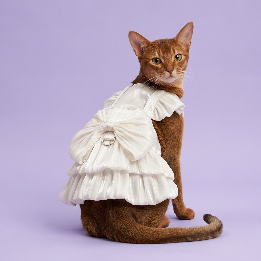 Cinnamon Abyssinian showing the white back bow