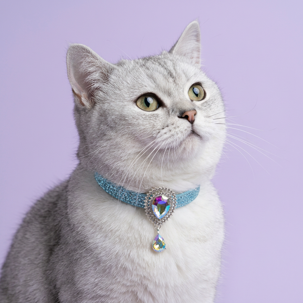 Close British Shorthair portrait with an upward glance