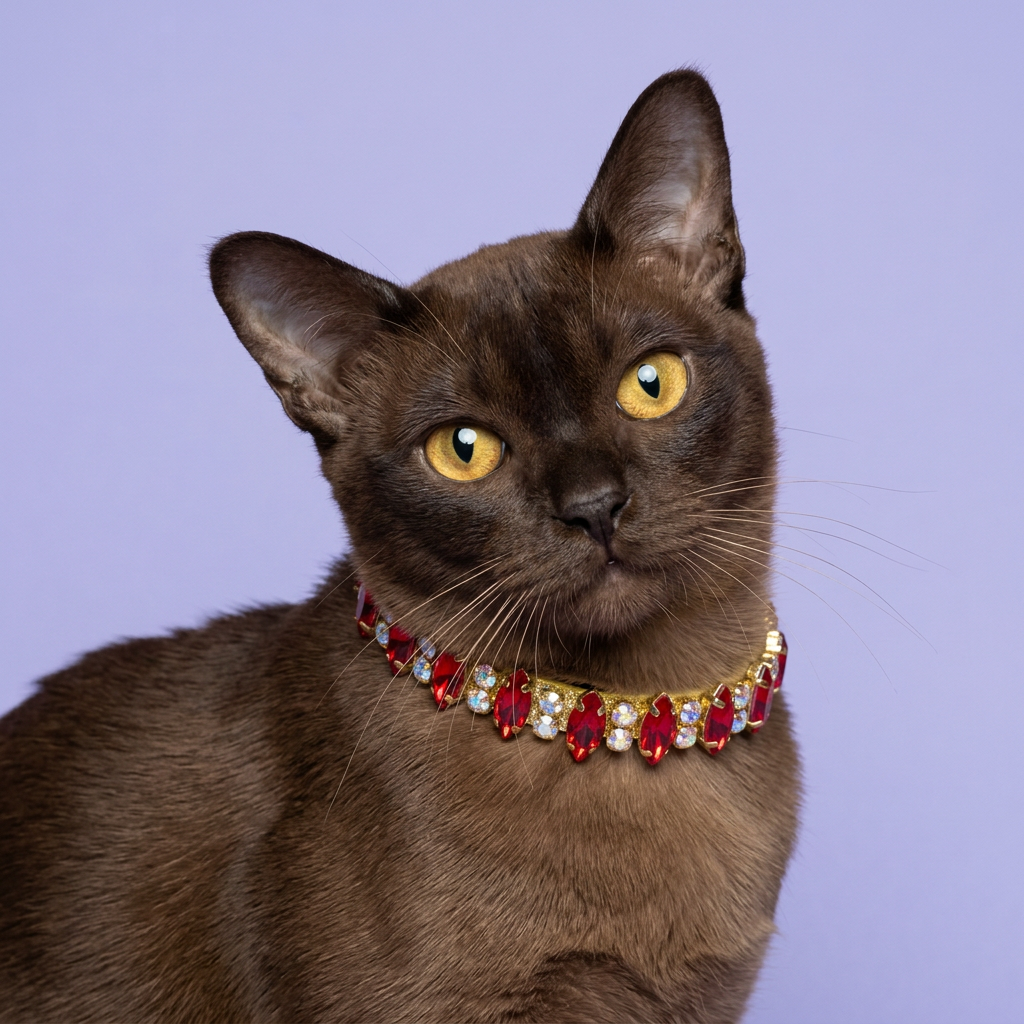 Close chocolate Burmese portrait with a gentle head tilt