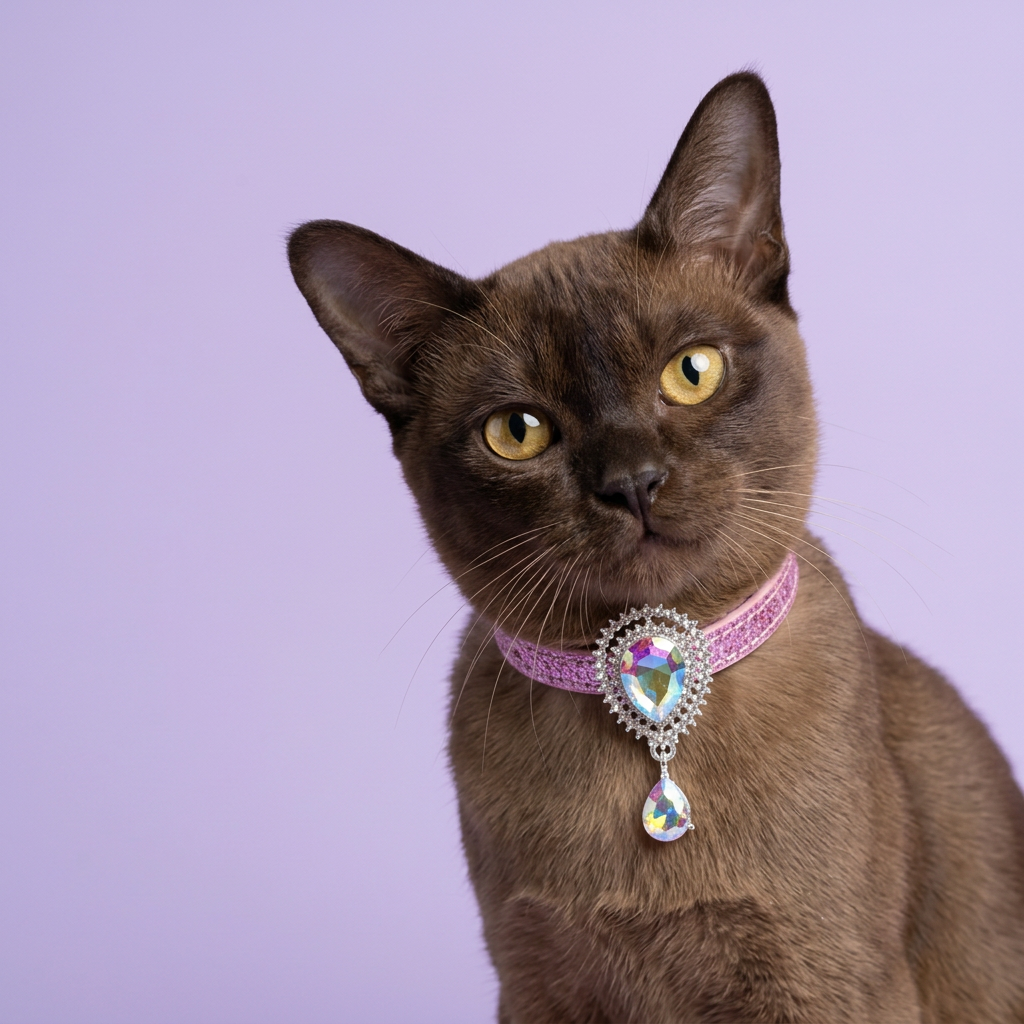 Close chocolate Burmese portrait with a gentle head tilt