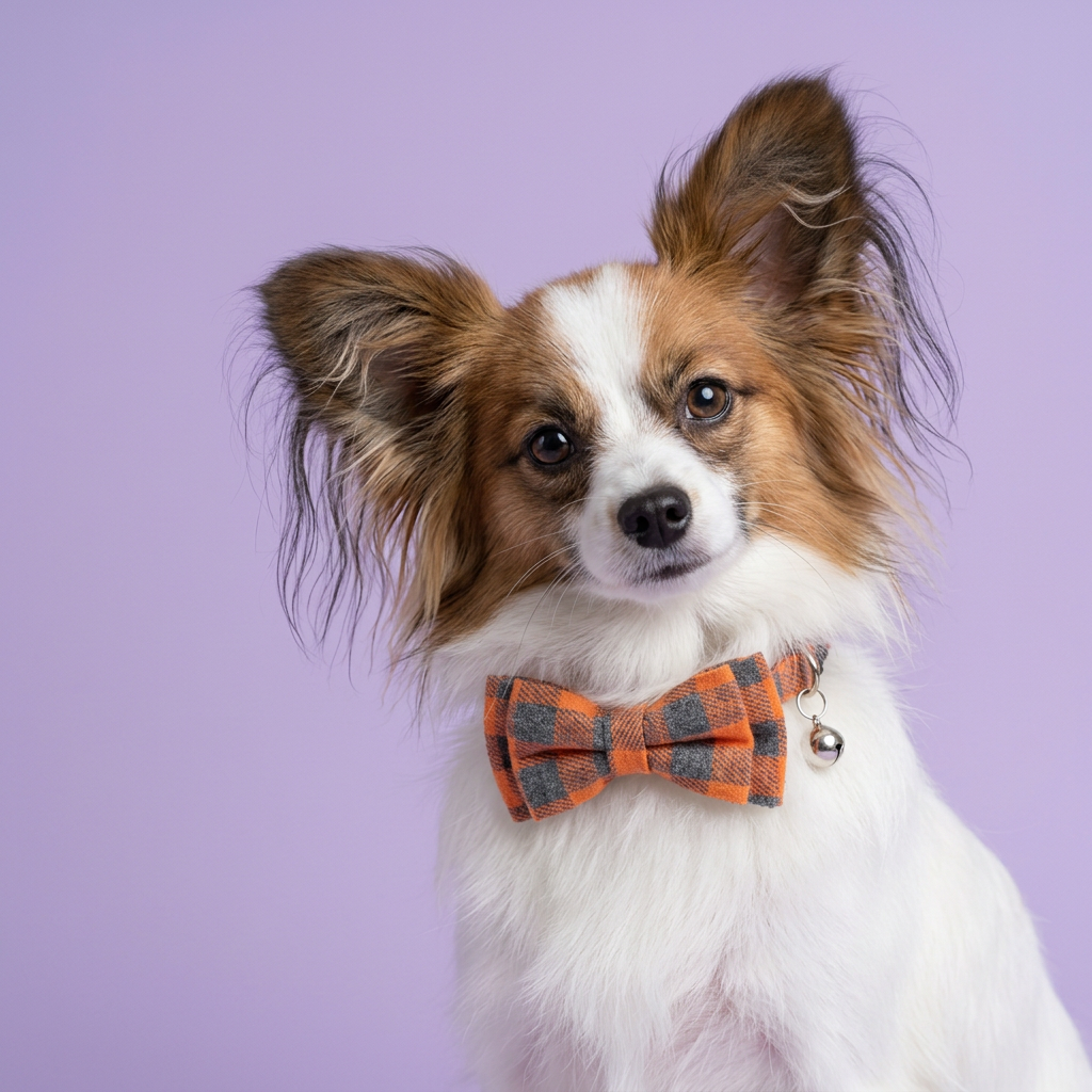 Close Papillon portrait with a gentle head tilt