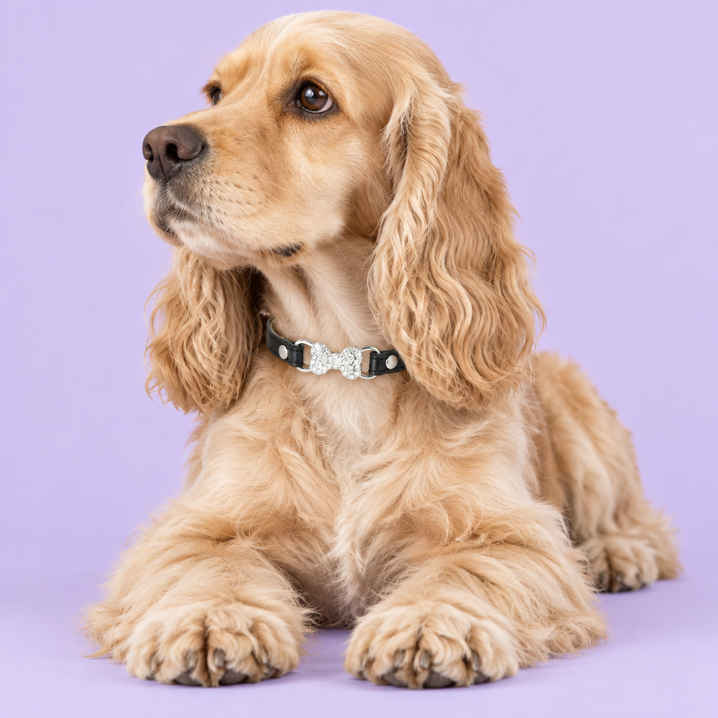 Cocker spaniel with black collar