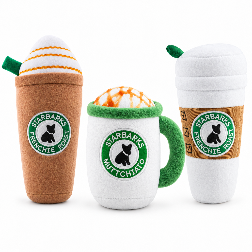 Coffee-themed plush toys with corrected mug-to-cup proportions
