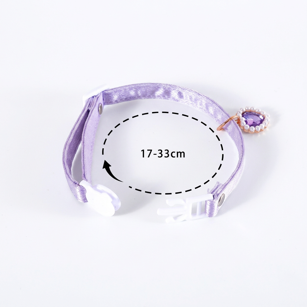 Collar measurement image with white background and black dashed arrow