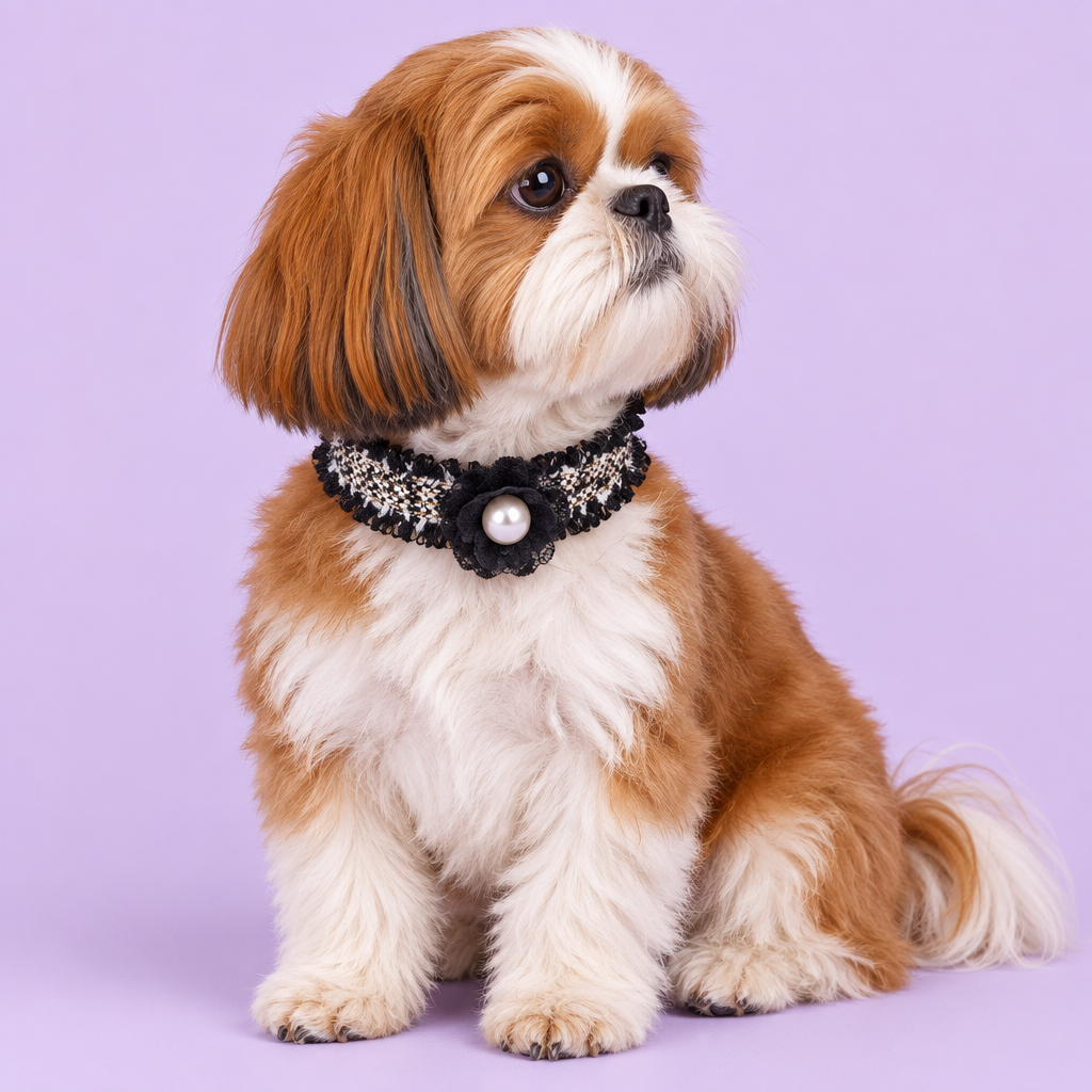Copper-and-white Shih Tzu