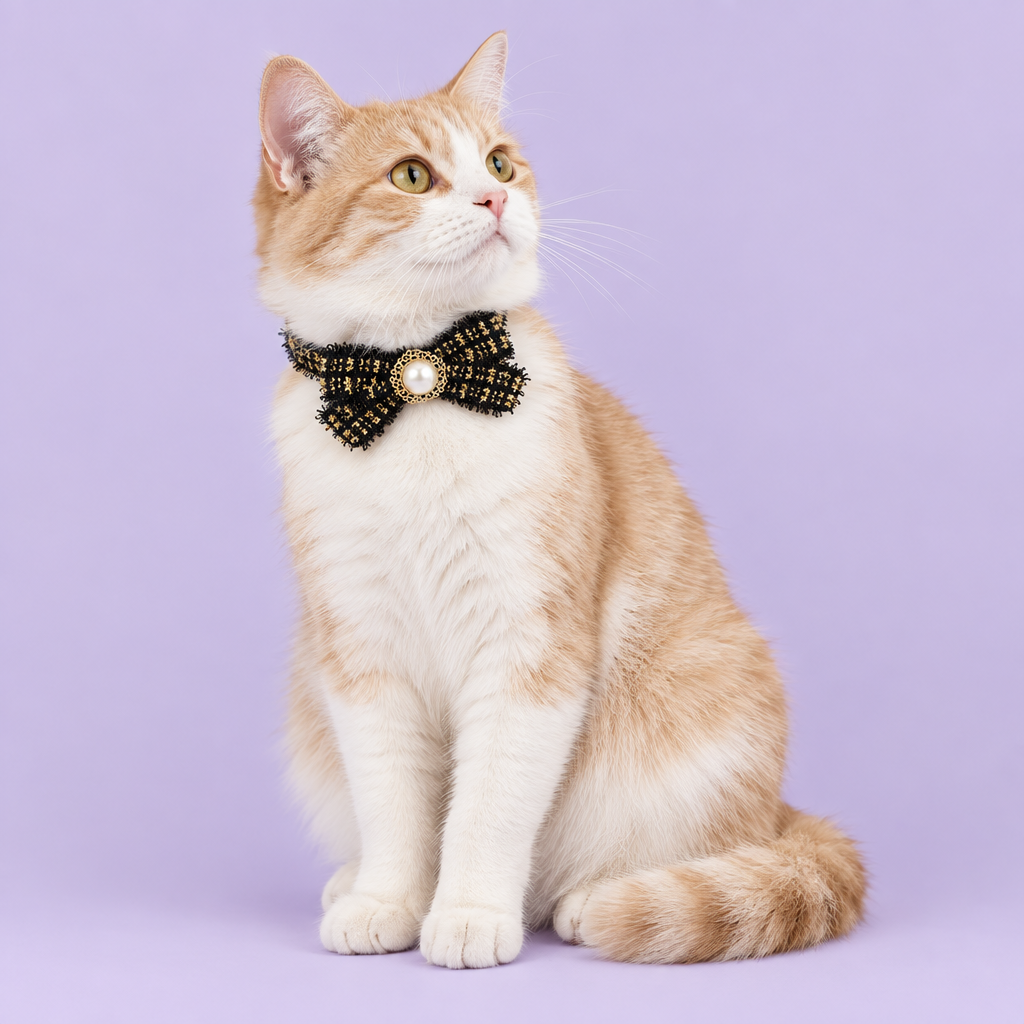 Cream-and-ginger cat sitting