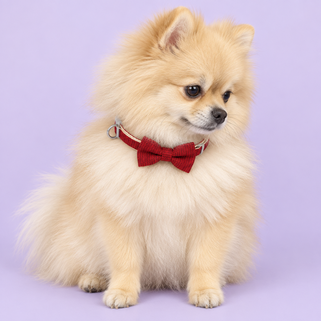 Cream Pomeranian looking down