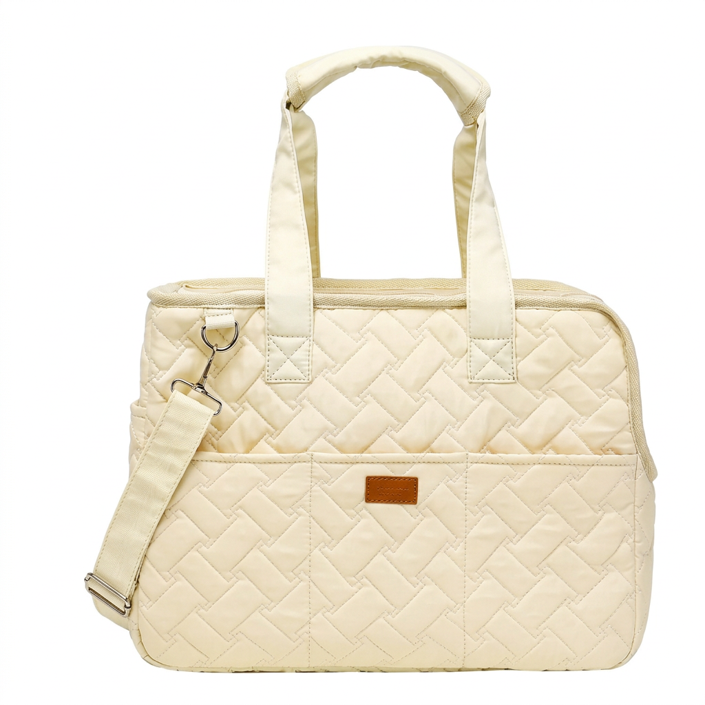 Cream quilted carrier product image