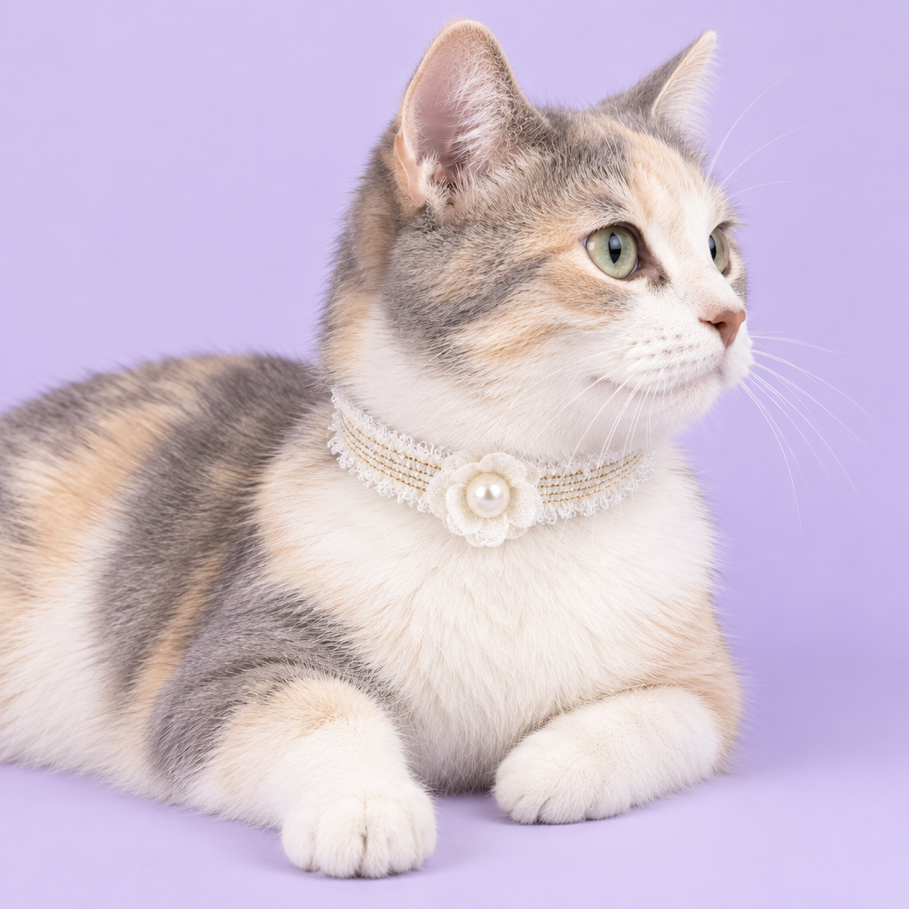 Dilute calico cat reclining