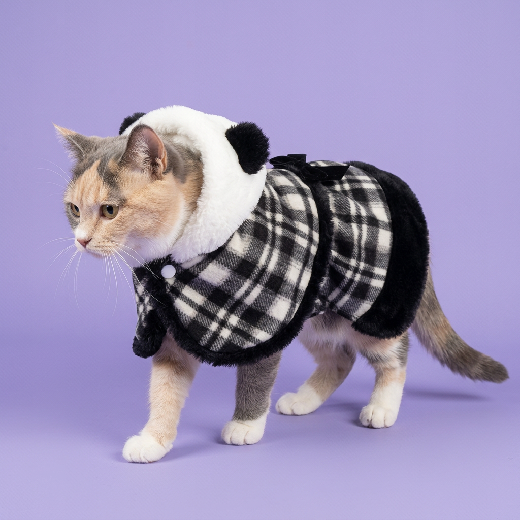 Dilute calico stepping with the hood down