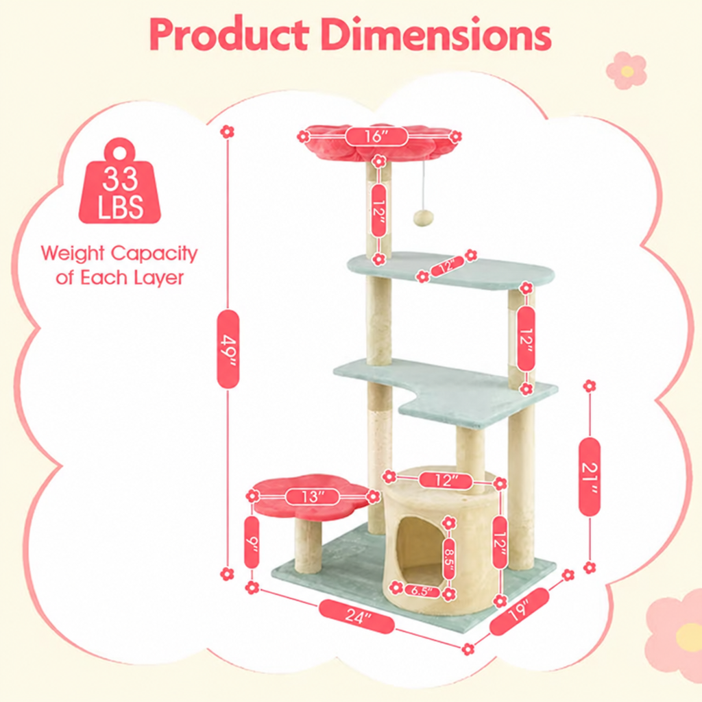 Dimensions graphic with cat and bee illustration removed